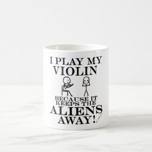 Keeps Aliens Away Violin Coffee Mug