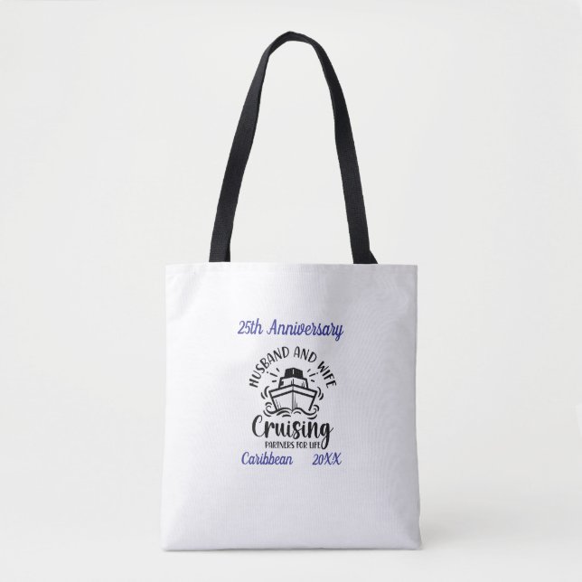  Keepsake 25Th Anniversary Couples Personalize Tote Bag (Front)
