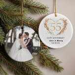 Keepsake 55th 💞 Gold Wedding Anniversary Ornament<br><div class="desc">Keepsake 55th 💞 Gold Wedding Anniversary Ornament</div>