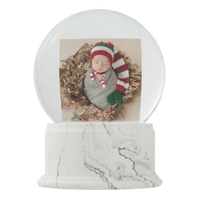 Keepsake Baby's First Christmas Photo Your Message Snow Globe (Front)
