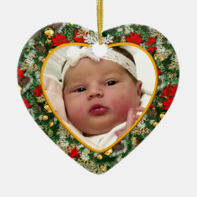 Keepsake Baby's Photo Christmas Ornament (Front)
