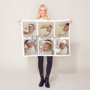 Keepsake Best Mom Ever Photo Collage Mothers Day Fleece Blanket