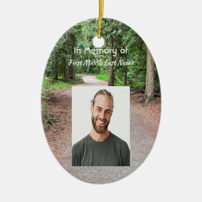 Keepsake Christian Trail Path Walk Hike Forest Ceramic Ornament (Front)