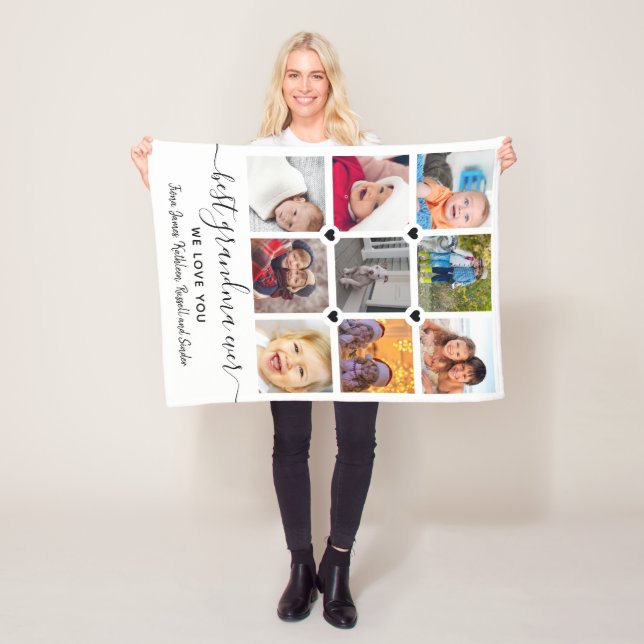 Keepsake Connected By Love 9 Photo Collage Fleece Blanket (In Situ)