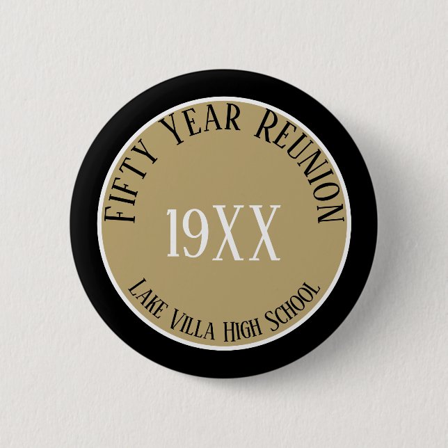 Keepsake! Custom 50th class reunion button (Front)