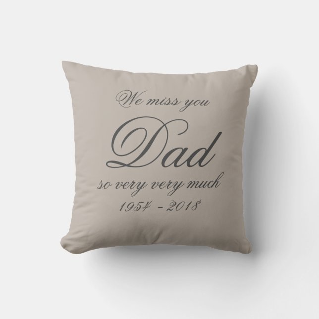 Keepsake DAD In Loving Memory Names Personalized Throw Pillow (Front)
