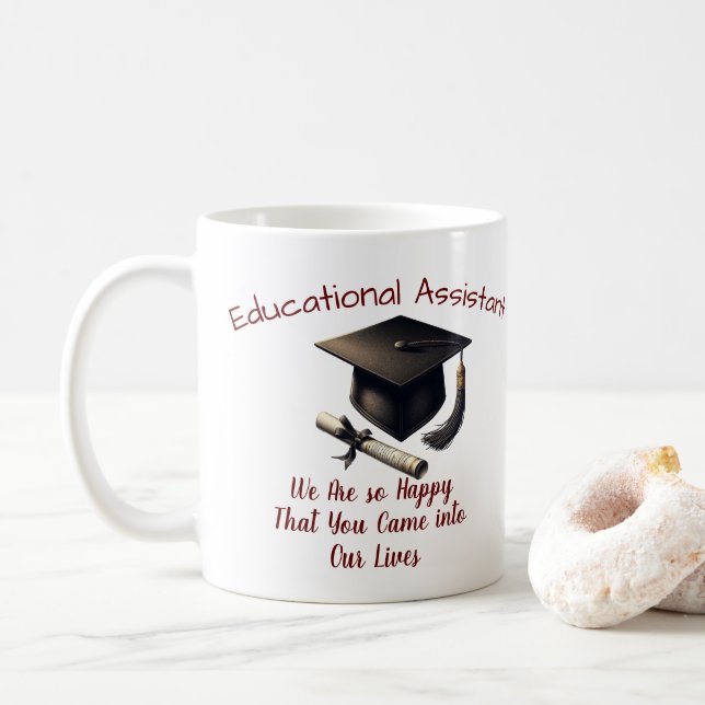 Keepsake Education Assist ''so Happy'' Personalize Coffee Mug (With Donut)