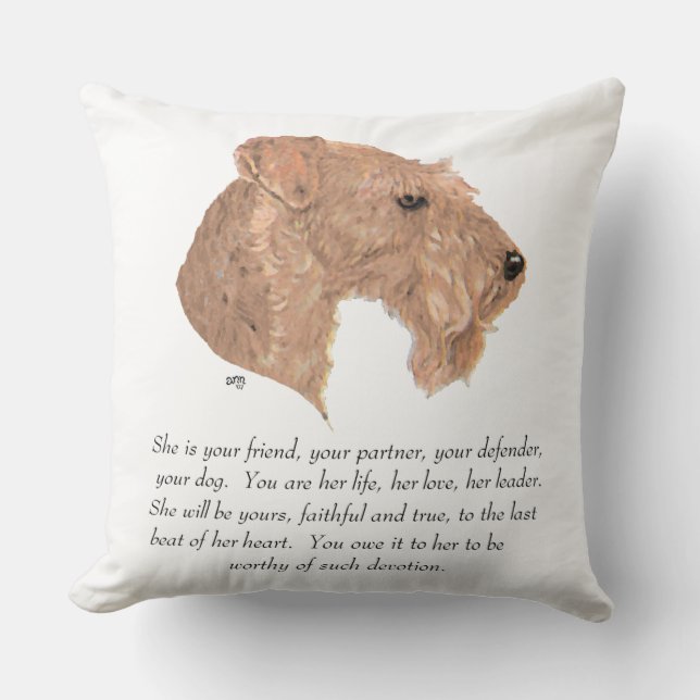 Keepsake, Female Dog Throw Pillow (Front)