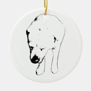 Keepsake Labrador, Gentle Head-Down Ceramic Ornament