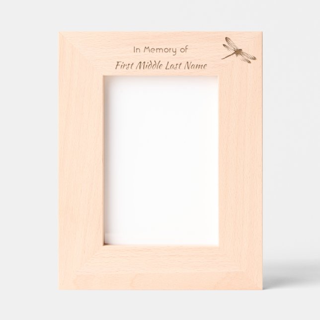 Keepsake Memorial Dragonfly Lotus Flower Etched Frames (Front)