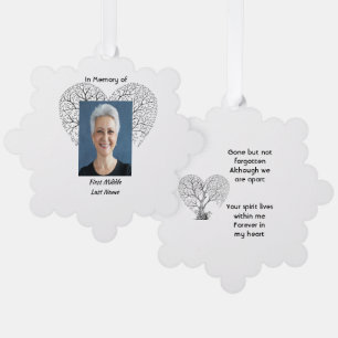 Keepsake Memorial Tree of Life Heart Love Ornament Card