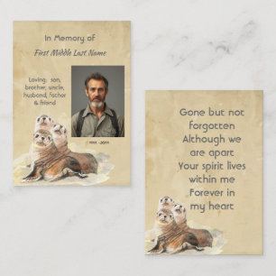 Keepsake Memorial  Watercolor Seals Animals Business Card