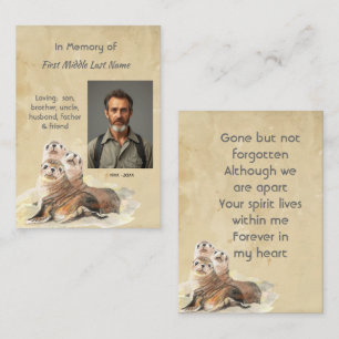 Keepsake Memorial Watercolor Seals Animals Business Card