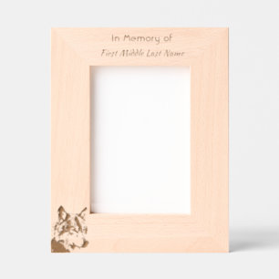 Keepsake Memorial Watercolor Wolf Animal Etched Frames