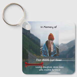 Keepsake Memorial Wilderness Lake Canoe Keychain