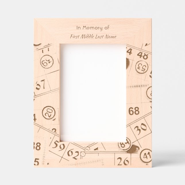 Keepsake Memory Photo Prayer Bingo Game Etched Frames (Front)