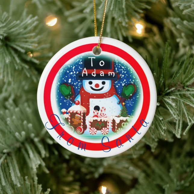 Keepsake Personalized From Santa Ceramic Ornament (Tree)