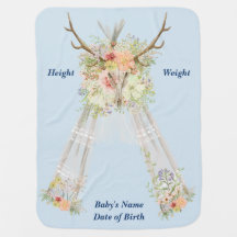 Keepsake Personalized Newborn Birth Blanket