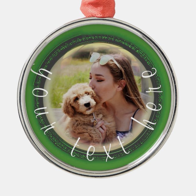 Keepsake Personalized Photo Christmas Metal Ornament (Front)