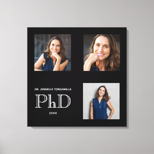 Keepsake Photo Black PhD Graduation Canvas Print