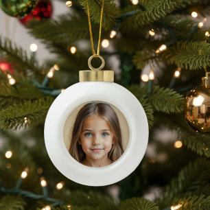 Keepsake PHOTO Christmas  personalize Ceramic Ball Christmas Ornament