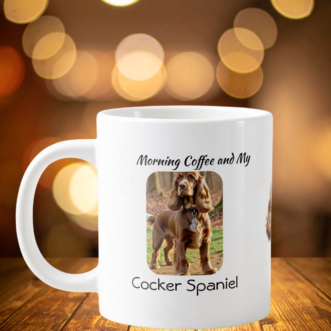 Keepsake Photo Cocker Spaniel Personalize Large Coffee Mug (Creator Uploaded)