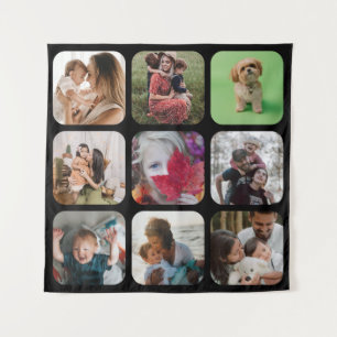 Keepsake Photo Collage square template round edges Tapestry