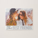 Keepsake Photo Puzzle Best Friends Birthday Gift<br><div class="desc">Custom personalized photo keepsake puzzle for your best friends birthday gift features your own uploaded photo and 2 bestie names in a chic elegant script handwritten calligraphy font.</div>