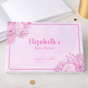Keepsake Pink Under The Sea Girl's Baby Shower Guest Book