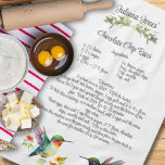 Keepsake Recipe Template Watercolor Hummingbird  Kitchen Towel<br><div class="desc">Keepsake recipe kitchen gift towel with gorgeous watercolor hummingbirds trimming the bottom.  Meaningful gift to personalize for someone you love with a favourite recipe.  Message me if you are unable to find the right design and I will create if for you.</div>
