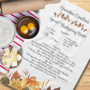 Keepsake Recipe Thanksgiving Fall Autumn Gift Kitchen Towel