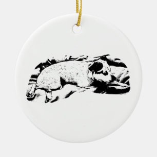 Keepsake Terrier, Resting and Ready Ceramic Ornament