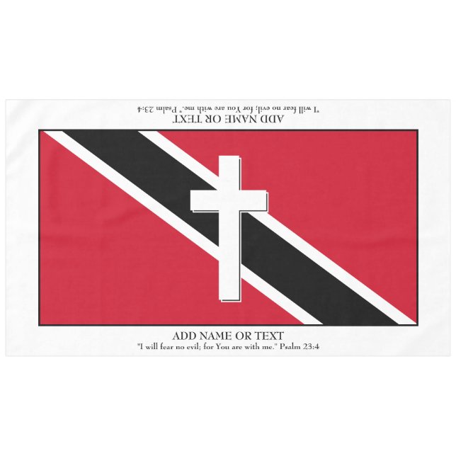 Keepsake | TRINIDAD FLAG | Cross Scripture Large Tablecloth (Front (Horizontal))