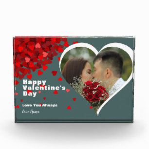 Keepsake Valentine   Red Hearts with Your Photo Block