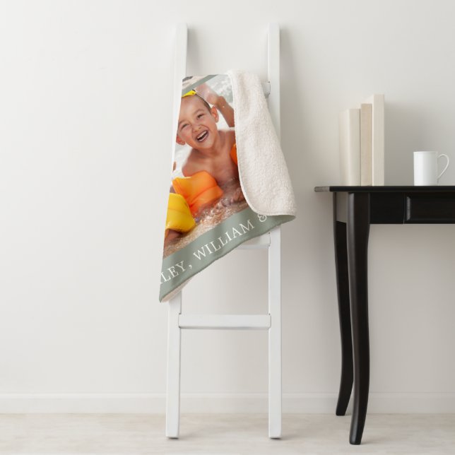 Keepsake We Love You Grandma Photos Personalized Sherpa Blanket (In Situ)