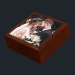 Keepsake Wedding Photo Gift Box<br><div class="desc">A lovely keepsake wooden box for newlyweds or for an anniversary gift, this high quality box has a photo on the outer lid that you can personalize with your desired photo. This item makes an wonderful gift for weddings, anniversaries, or other special occasions. It's a perfect place to store jewellery,...</div>