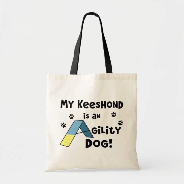 Keeshond Agility Dog Tote Bag (Front)