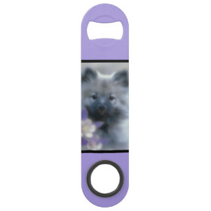 Keeshond and Columbine - Dog Photograph Bar Key