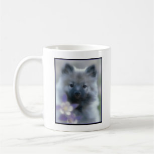 Keeshond and Columbine  - Dog Photograph Coffee Mug