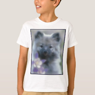 Keeshond and Columbine  - Dog Photograph T-Shirt
