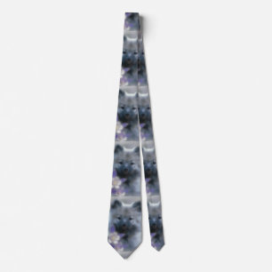 Keeshond and Columbine  - Dog Photograph Tie