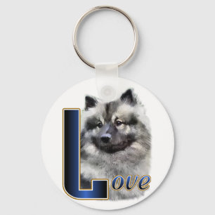 Keeshond Art Gifts Keychain