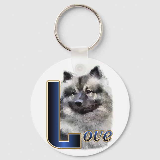 Keeshond Art Gifts Keychain (Front)
