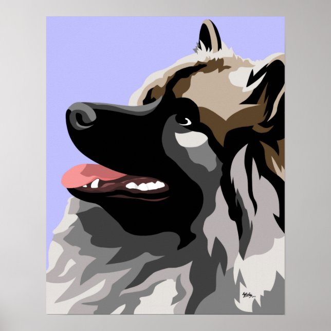 Keeshond Art Poster (Front)