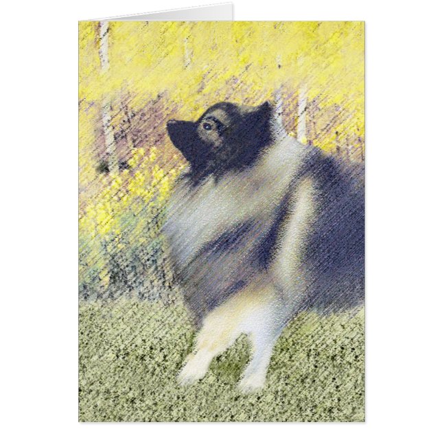 Keeshond Aspen Painting - Cute Original Dog Art (Front)