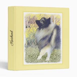 Keeshond Aspen Painting - Cute Original Dog Art Binder
