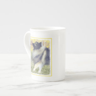 Keeshond Aspen Painting - Cute Original Dog Art Bone China Mug