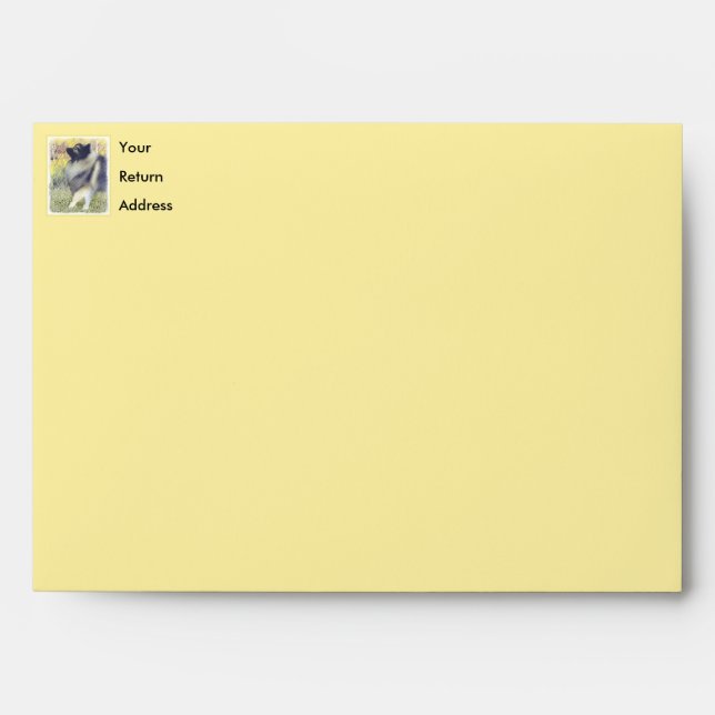Keeshond Aspen Painting - Cute Original Dog Art Envelope (Front)