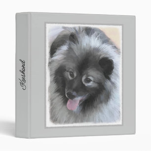 Keeshond Bailey Painting - Cute Original Dog Art Binder