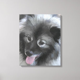 Keeshond Bailey Painting - Cute Original Dog Art Canvas Print